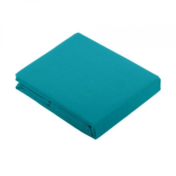 Drap plat coton (240 cm) Confort Bleu canard