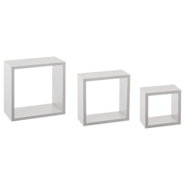 Lot de 3 étagères Cube Blanc Petit modèle