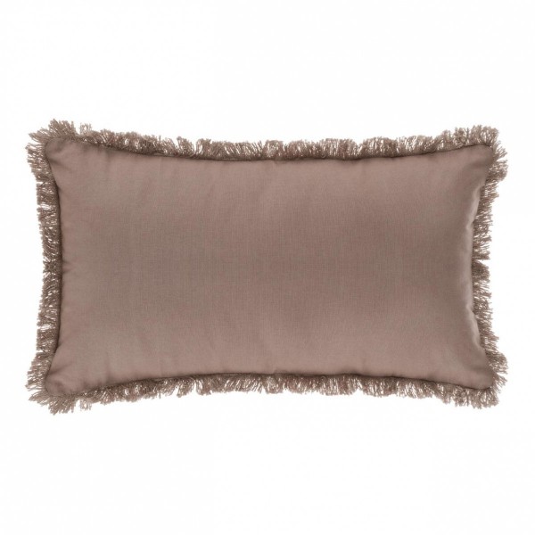 Coussin rectangulaire Datara franges Taupe