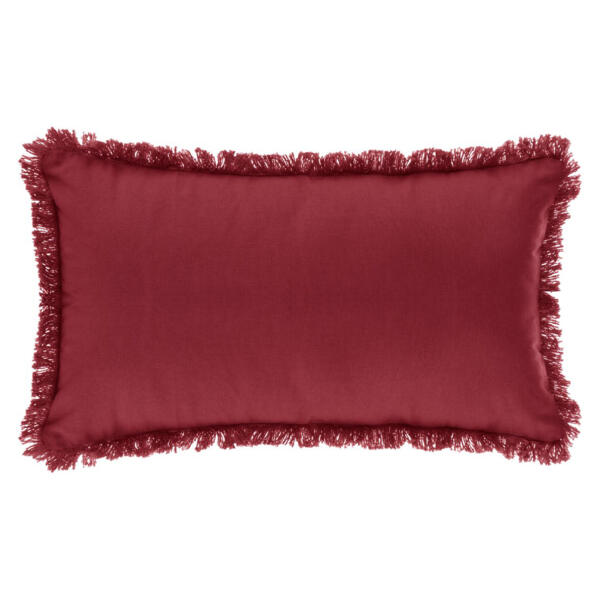 Coussin rectangulaire Datara franges Rouge