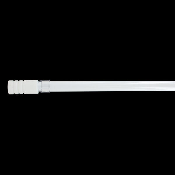 Kit de tringle extensible (170 à 300 cm) Cylindre strié Blanc
