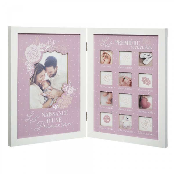 Arbitrage Vanaf daar abortus Baby fotolijst van 1 t/m 12 maanden Side Roze - Kinderdecoratie - Eminza