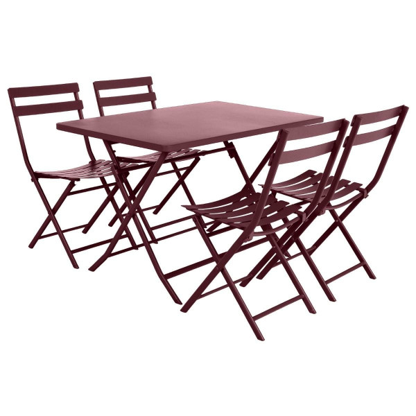 Vermelden scheerapparaat Collega Tuintafel inklapbaar rechthoekig metaal Greensboro (110 x 70 cm) - Bordeaux  rood - Tuinset, tafel en stoelen - Eminza