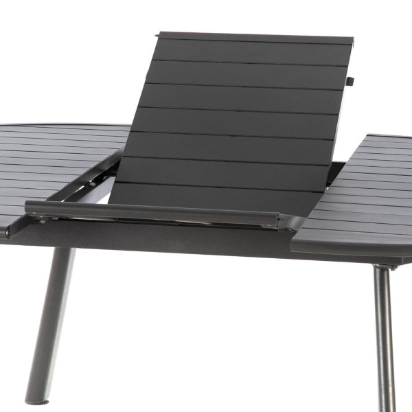 Tuintafel uitschuifbaar ovaal Aluminium - steengrijs - Tuinset, en stoelen Eminza