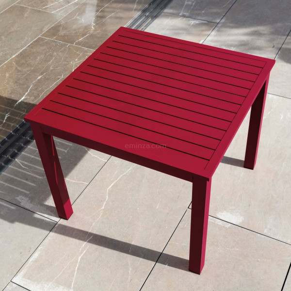 Uitsluiting vallei Reclame Tuintafel vierkant Aluminium Murano (89 x 89 cm) - Rood - Tuinset, tafel en  stoelen - Eminza