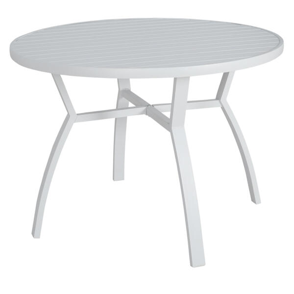 Mesa de jardín redonda Aluminio (D105 cm) - Blanco - Conjuntos jardín, y sillas - Eminza