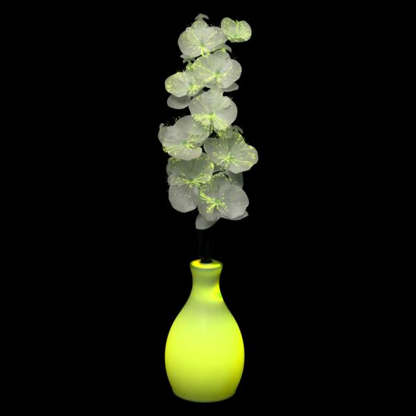 Vase orchidée lumineux à piles multicolore 