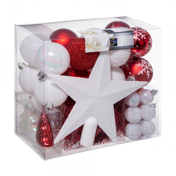 Kit de décoration de sapin de Noël Aspen Rouge / Blanc