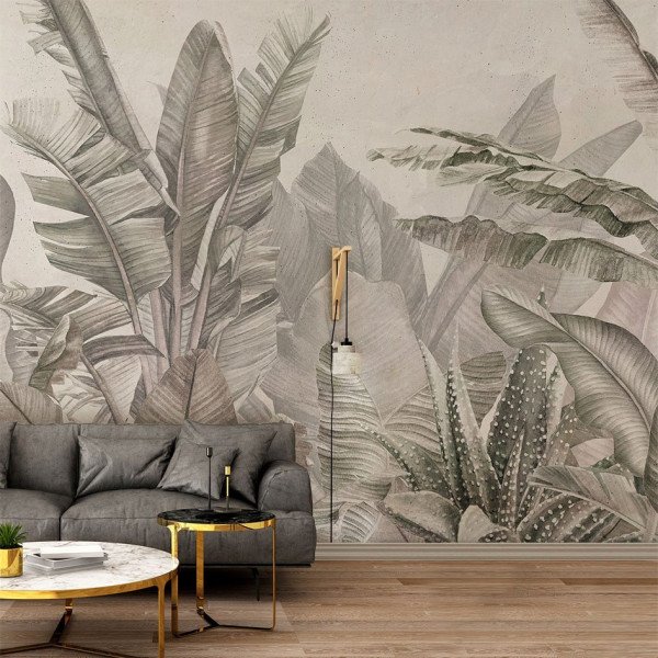 Décoration murale jungle adhésive (321 x 260 cm) Amazonia Soft Vert