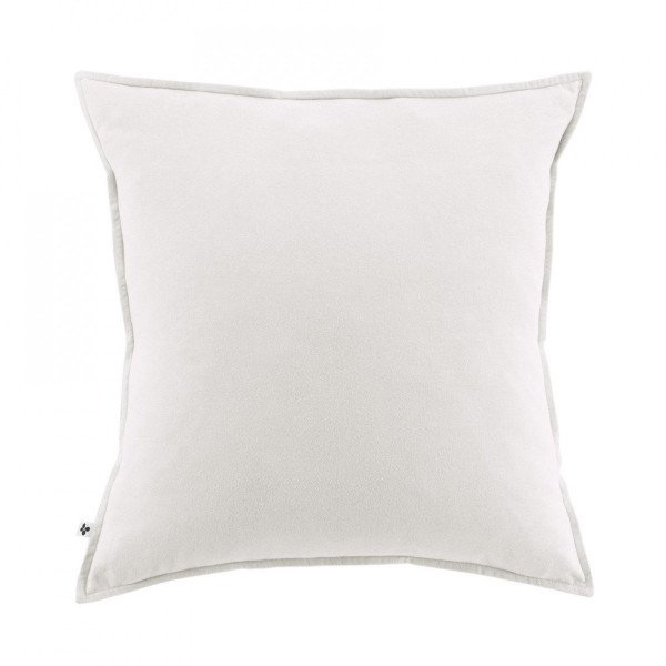 Taie d'oreiller carrée flanelle de coton (63 cm) Candice Blanche