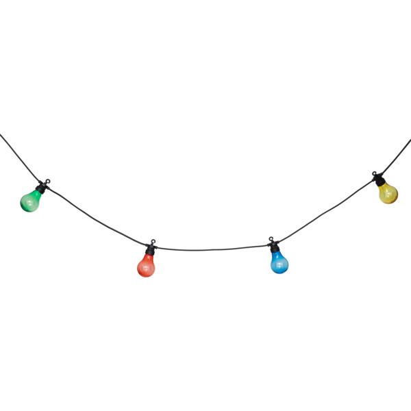 Guirlande solaire à LED Ampoule - Multicolore/Blanc chaud