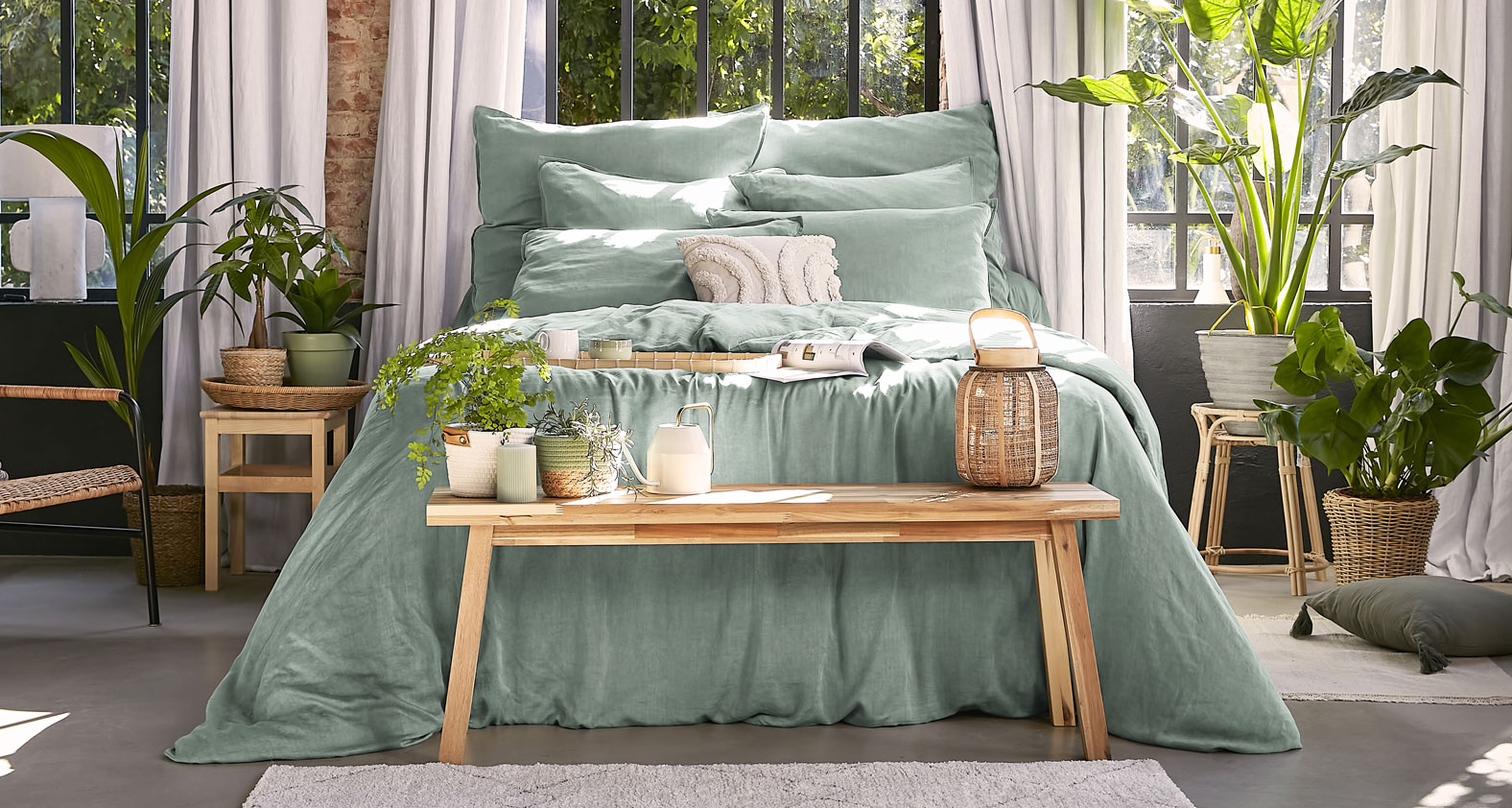 housse de couette vert eucalyptus