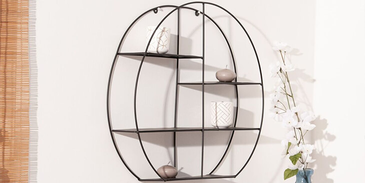Scaffale nero stile japandi