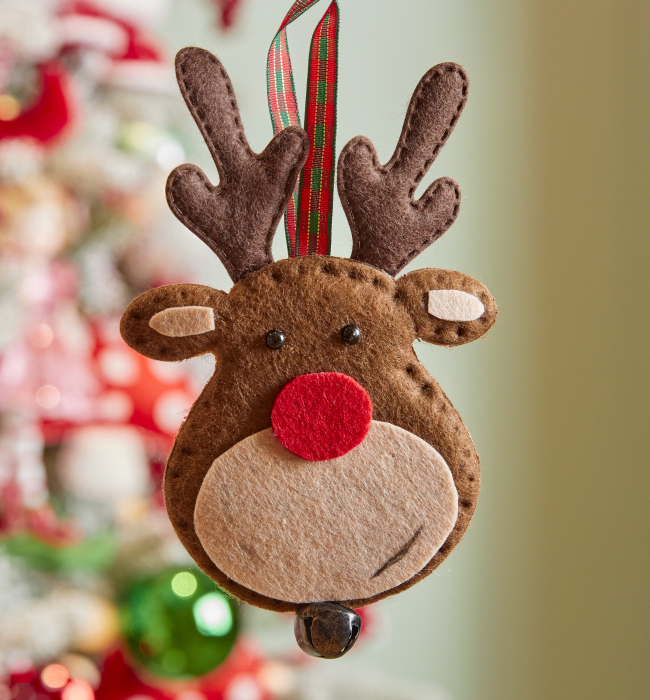Weihnachtsdekoration: brauner Rentierkopf
