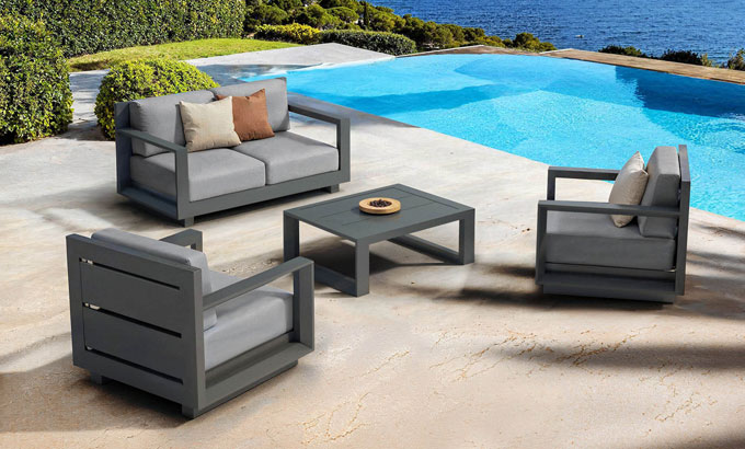 Aluminium loungeset wit - Elba