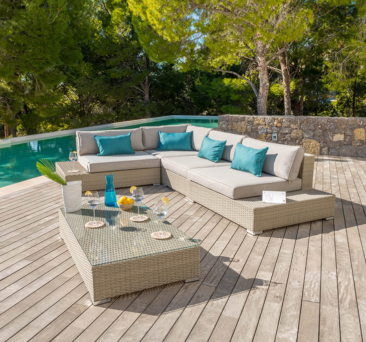 Salon bas de jardin Palma Blanc