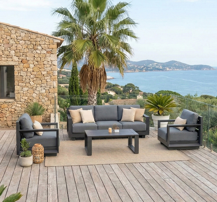 Salon de jardin aluminium - Elba