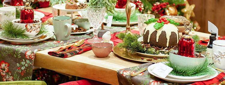 decorazione da tavolo di Natale rosso e dorato