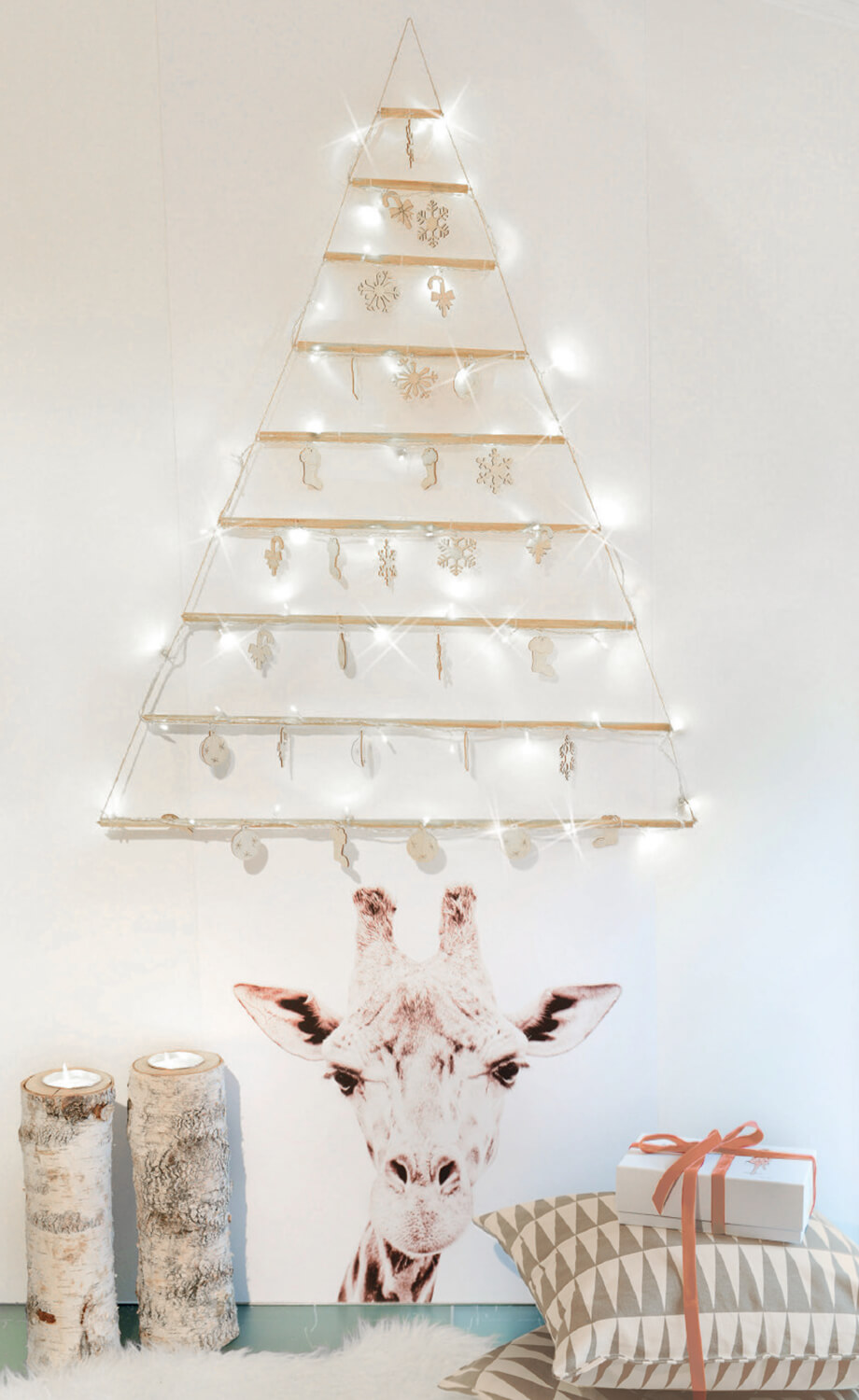 Tendencia Navidad 2018 decoracin Navidad en color pastel, escandinava