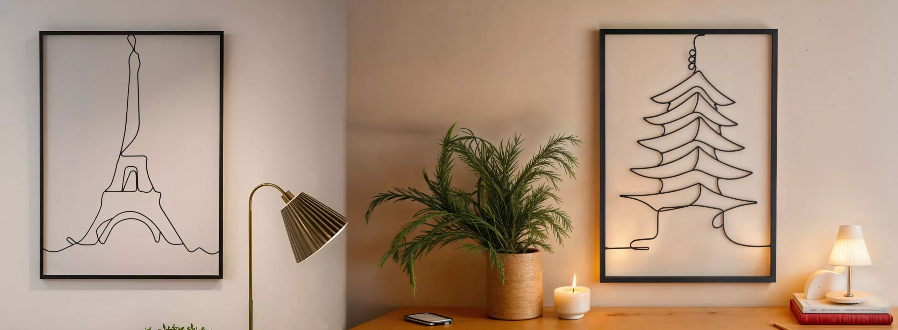 décorations murales en métal noir