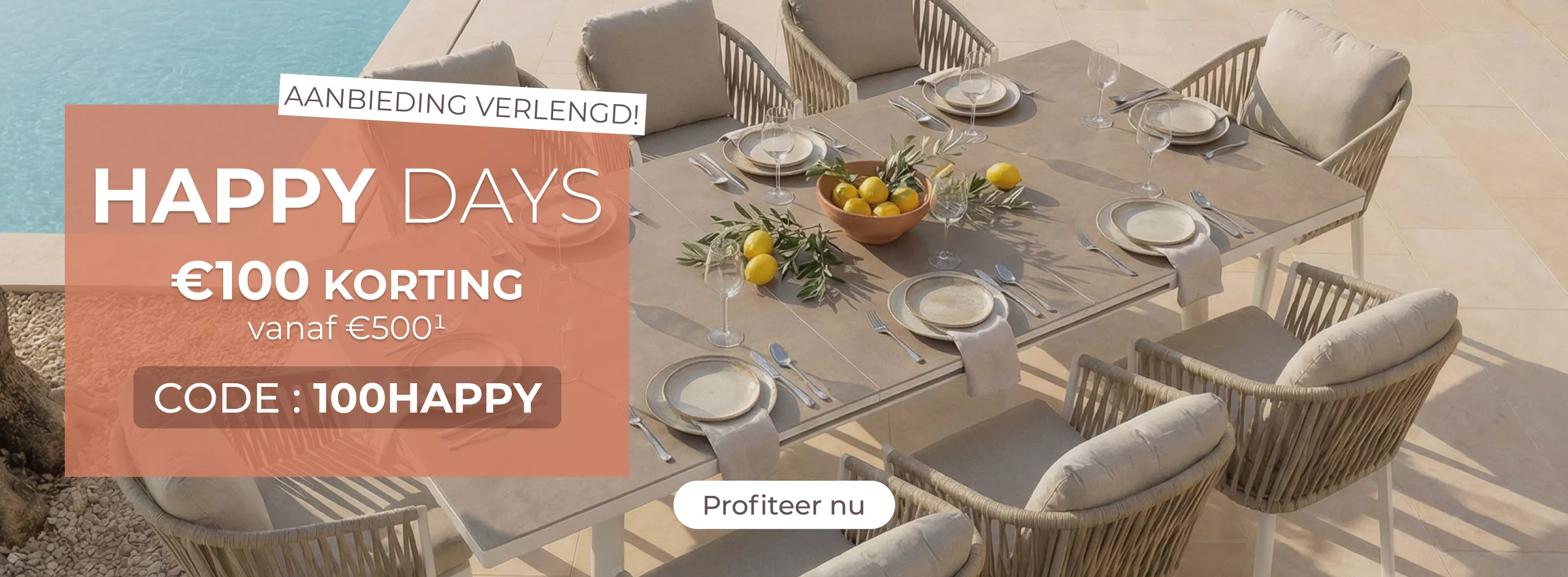 tuintafel van aluminium in wit en taupe