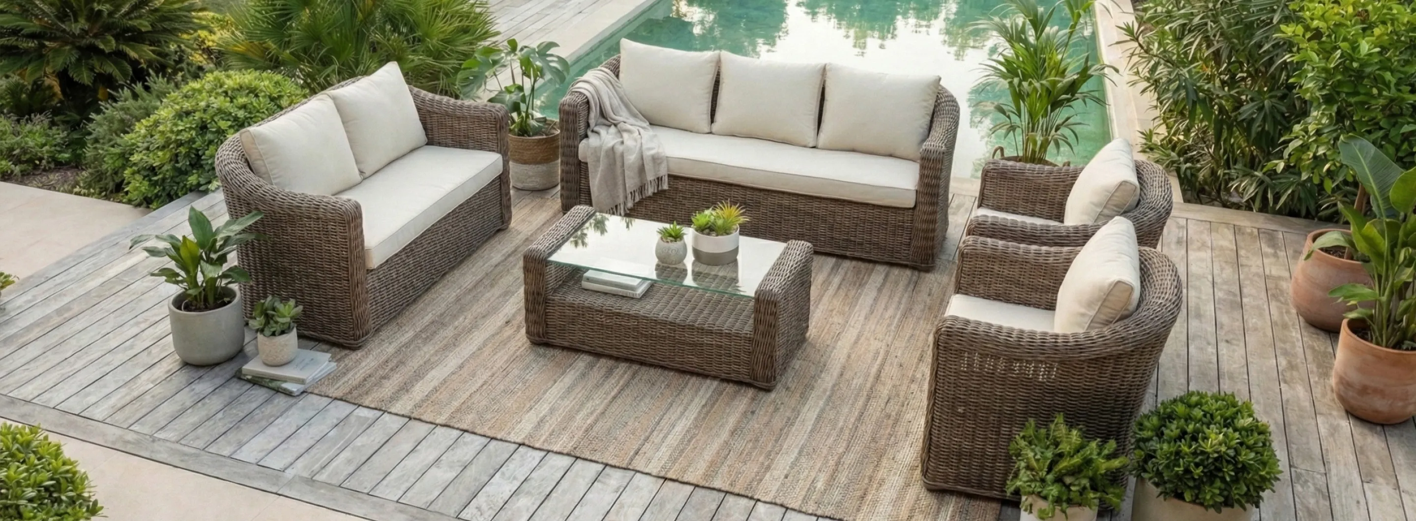 Gartenmöbel Polyrattan Sepia