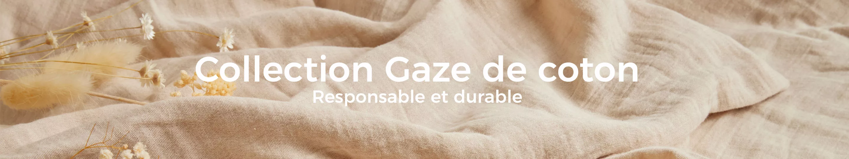 zoom matière gaze de coton beige