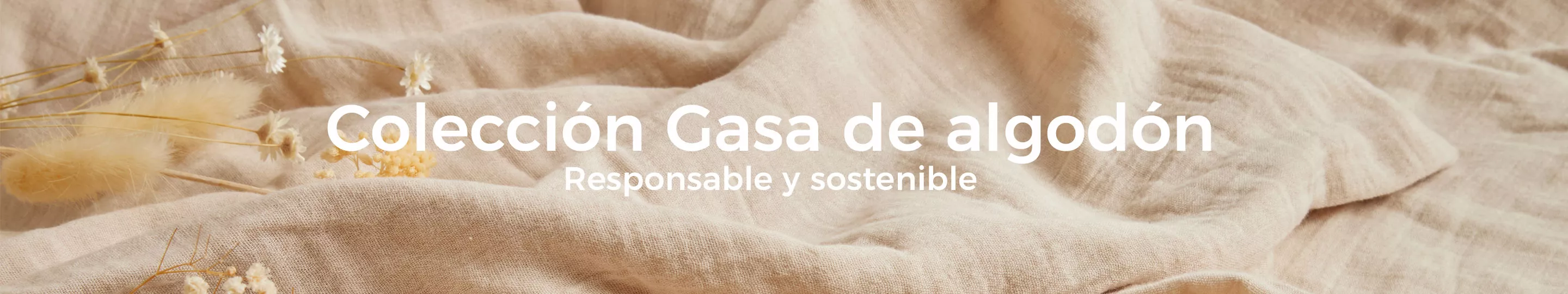 zoom material gasa de algodón beige