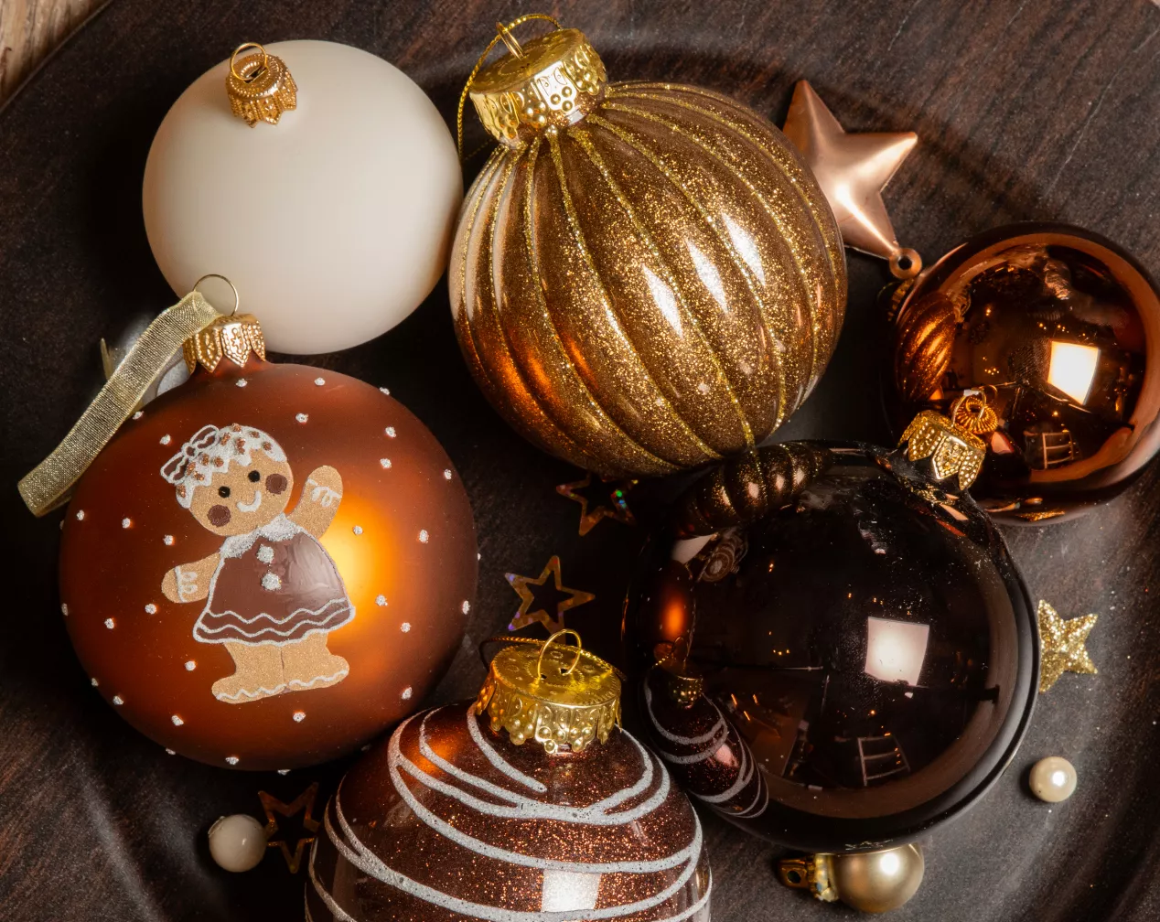 Weihnachtskugeln Kupfer