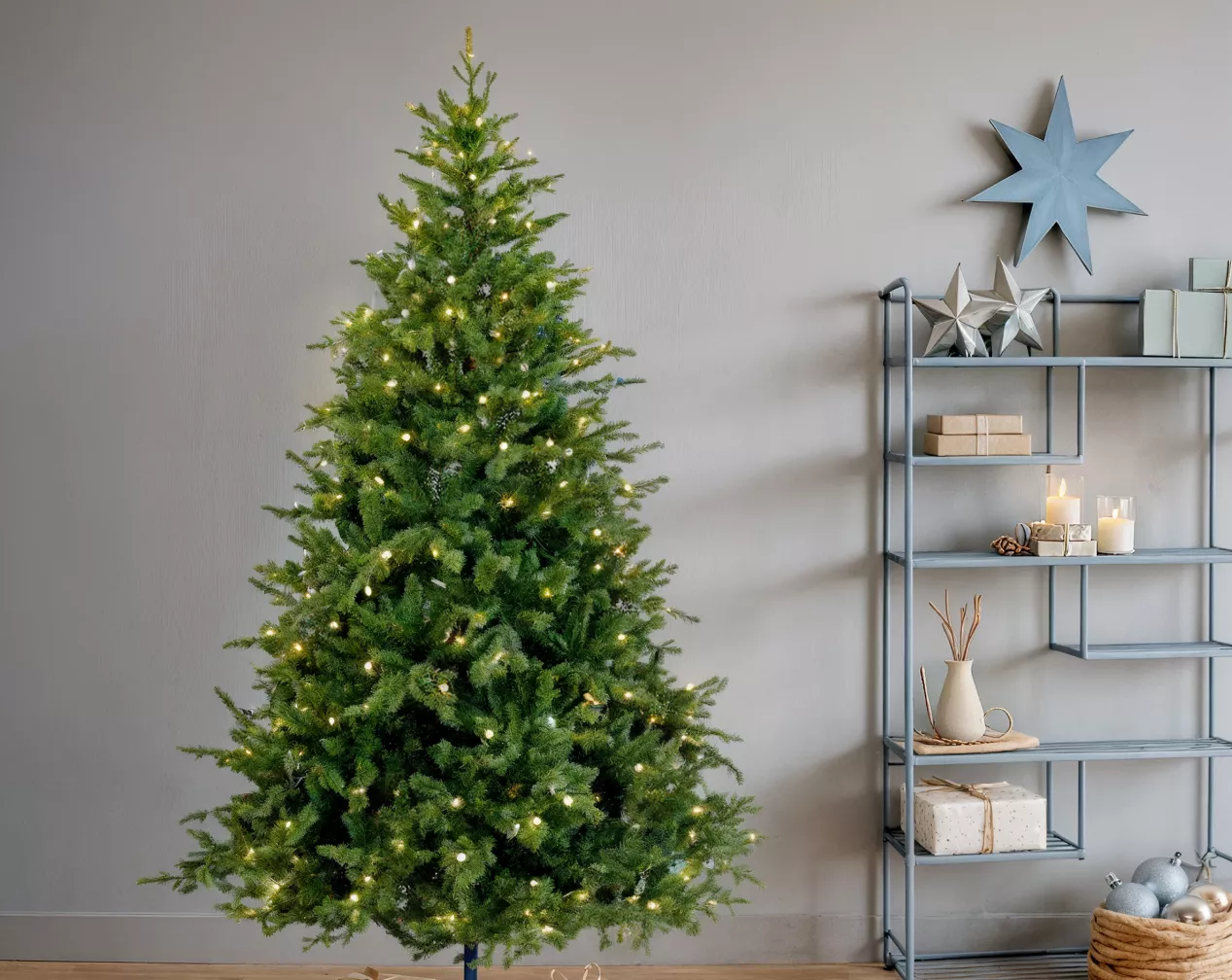 kunstkerstboom met verlichting, groen