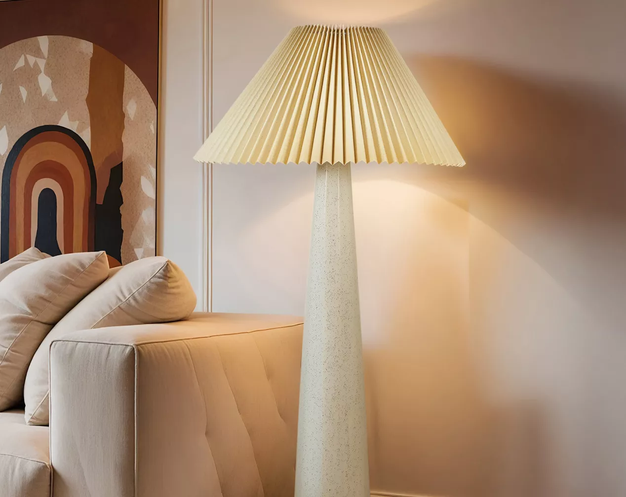 Nachttisch mit Holz und Kordel