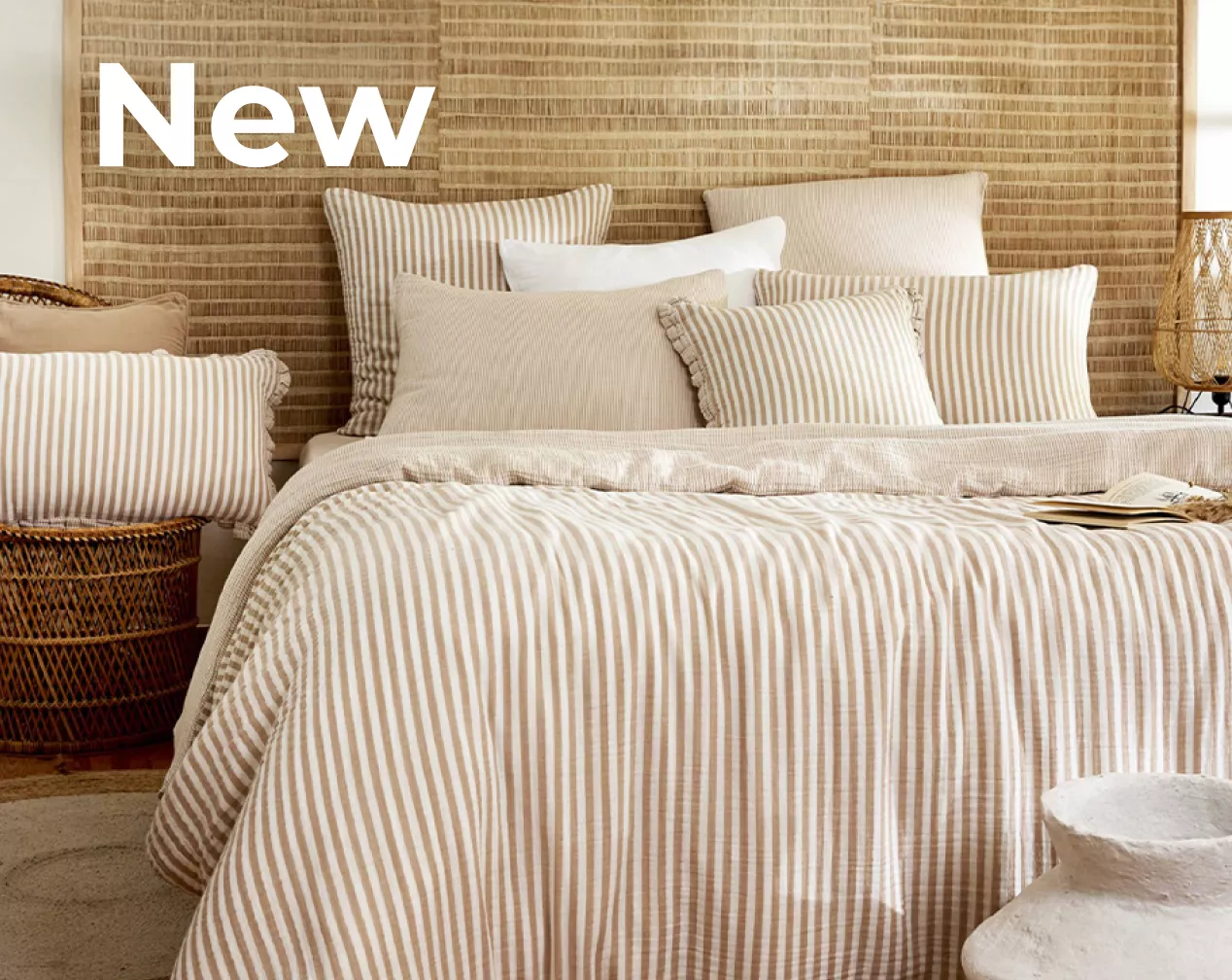 copripiumino in garza di cotone beige