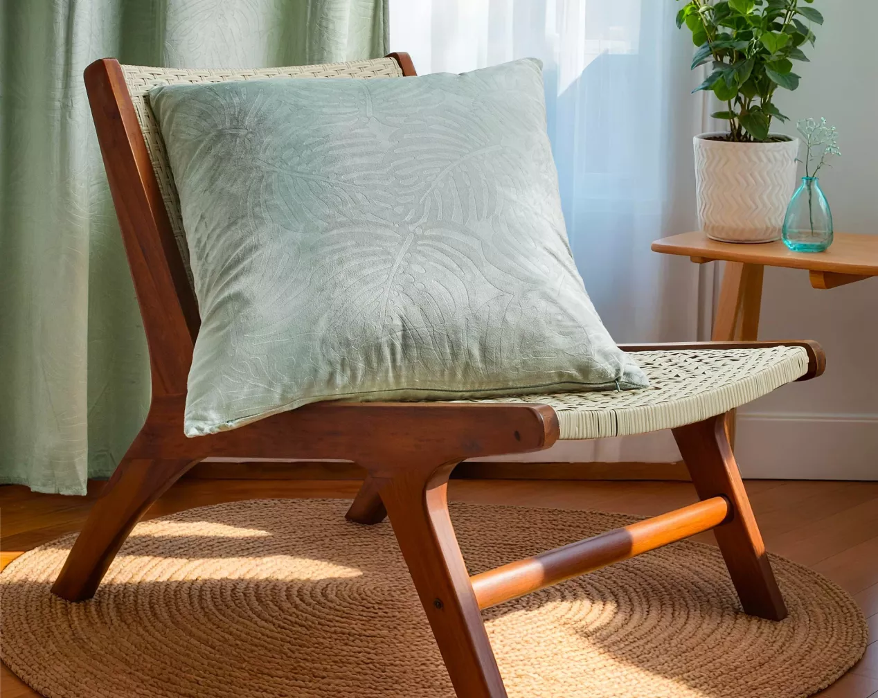 cojín cuadrado de terciopelo verde