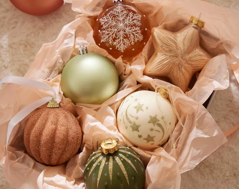 palline di Natale in vetro multicolore