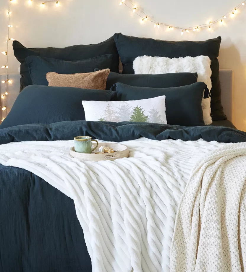 housse de couette en gaze de coton vert sapin