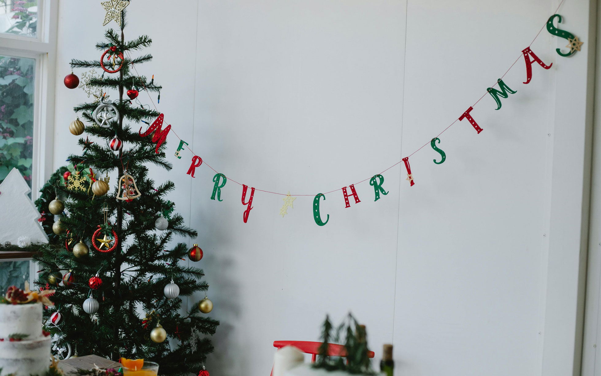 guirlande de noël à message joyeux noël