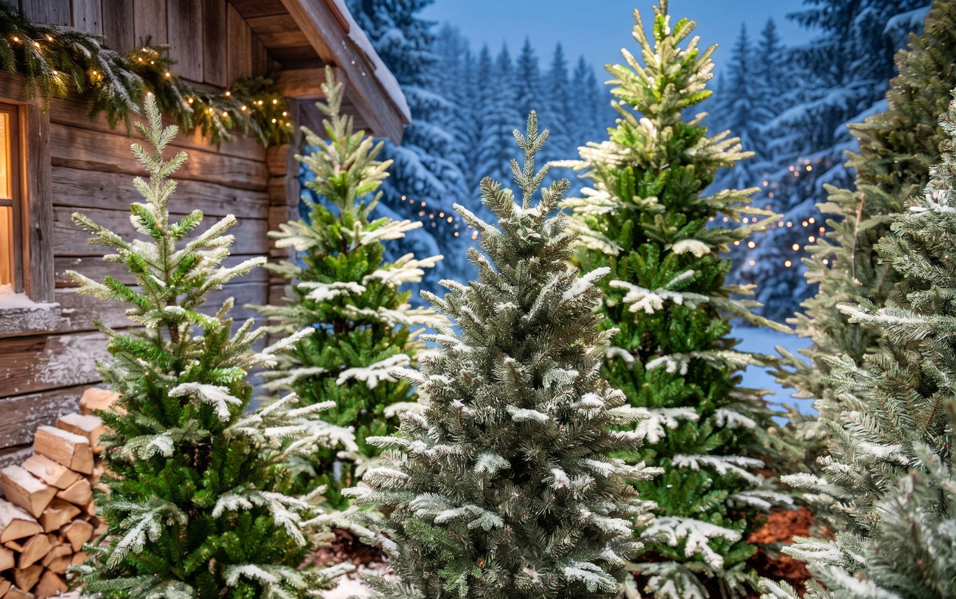 sapins artificiels enneigés différentes hauteurs