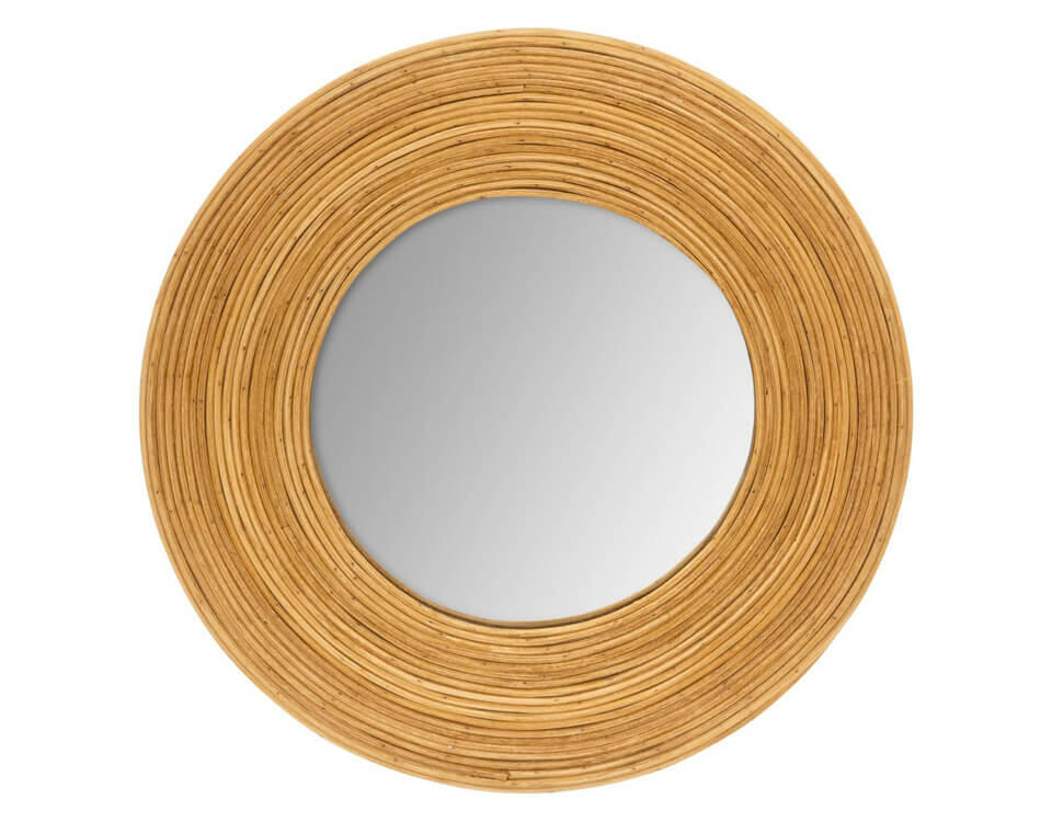miroir rond bois clair