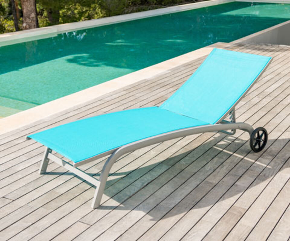 lettino da spiaggia alluminio e texilene