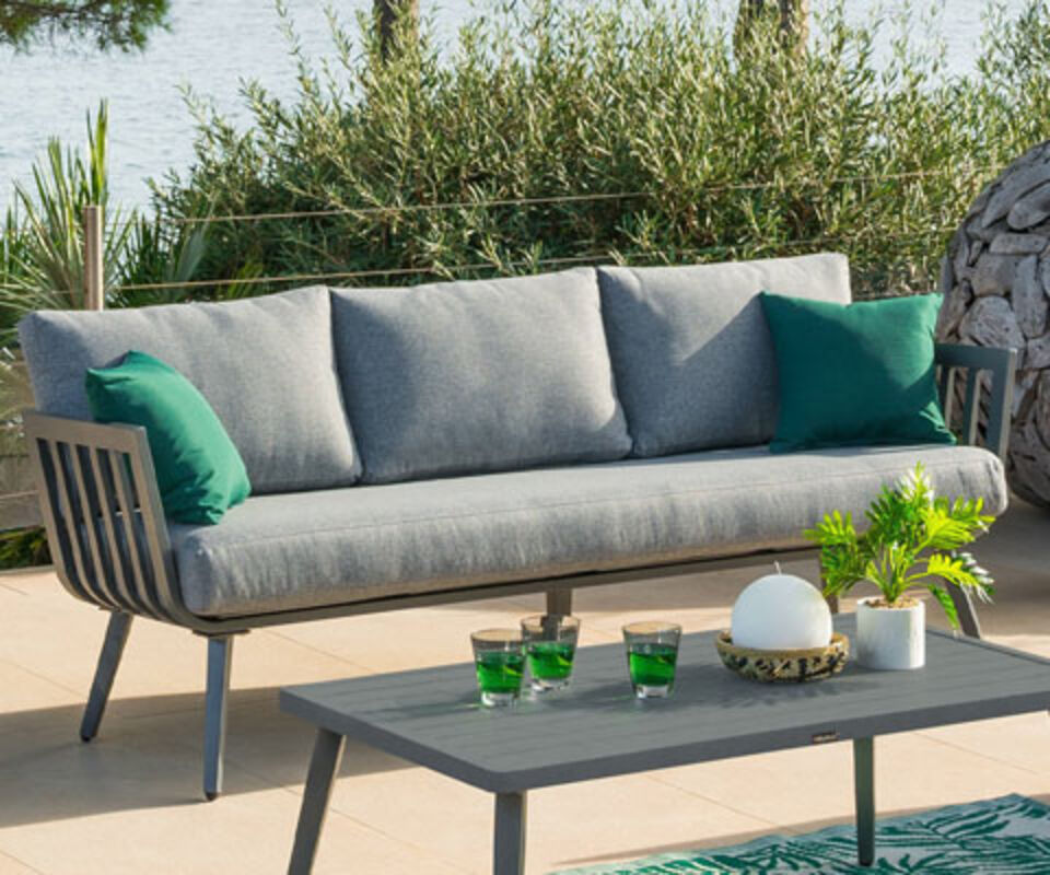 salotto da giardino alluminio antracite