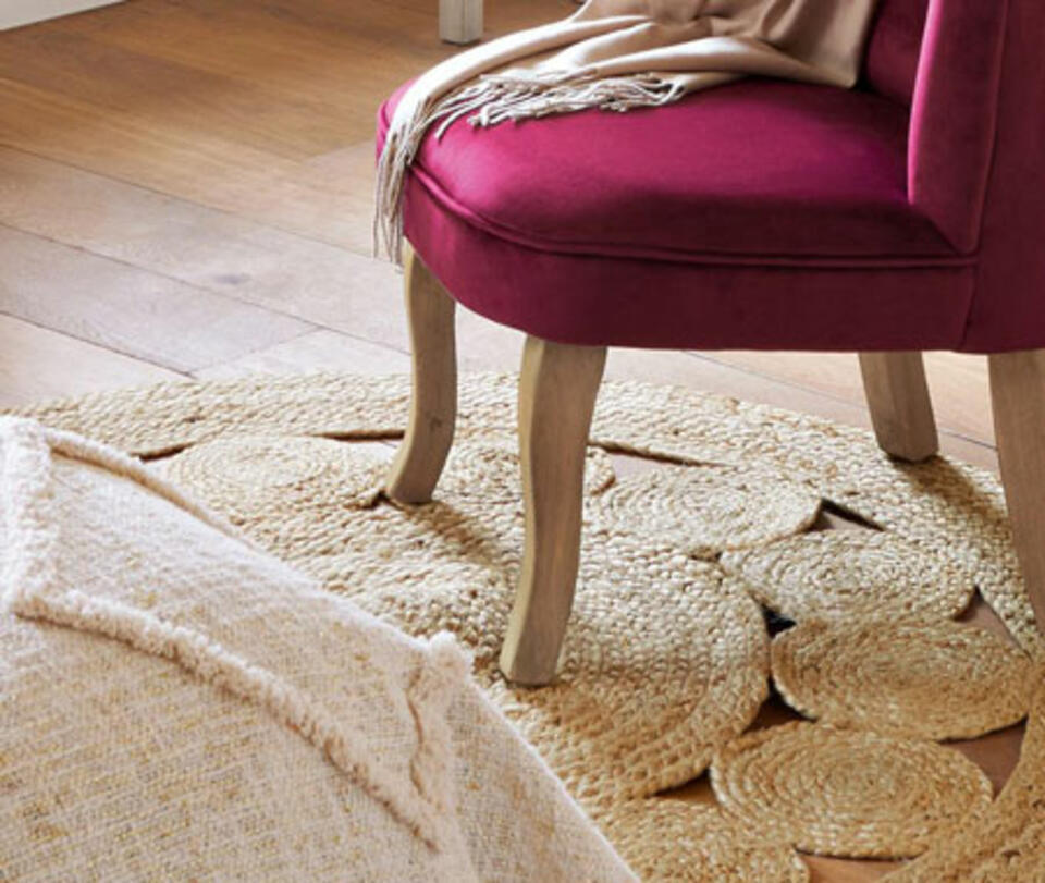 alfombra de yute redonda