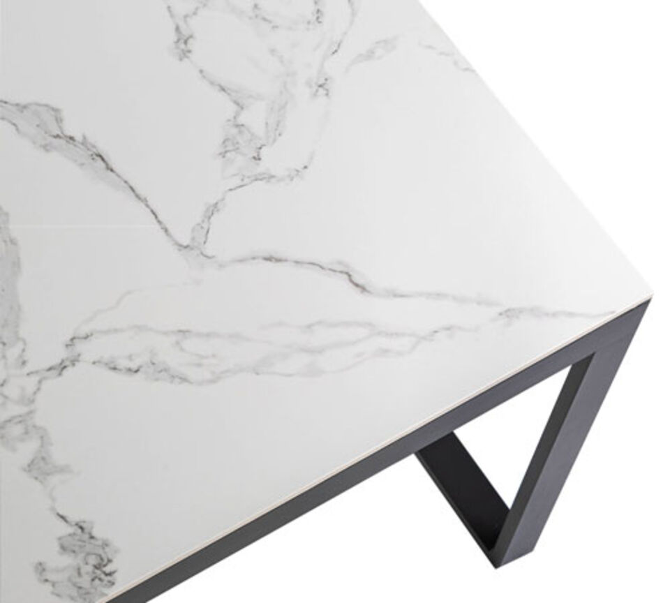 mesa de jardín de cerámica efecto mármol
