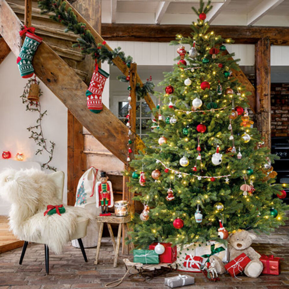 albero di Natale rosso e verde