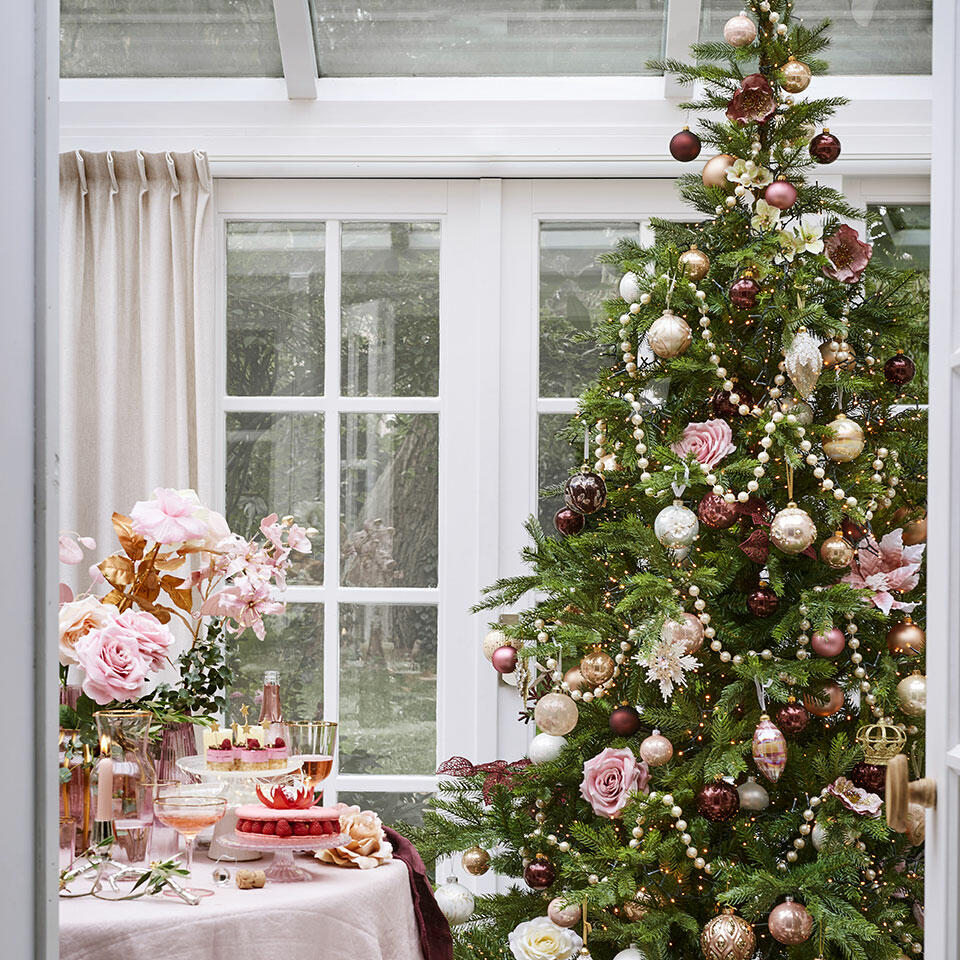 árbol de navidad rosa