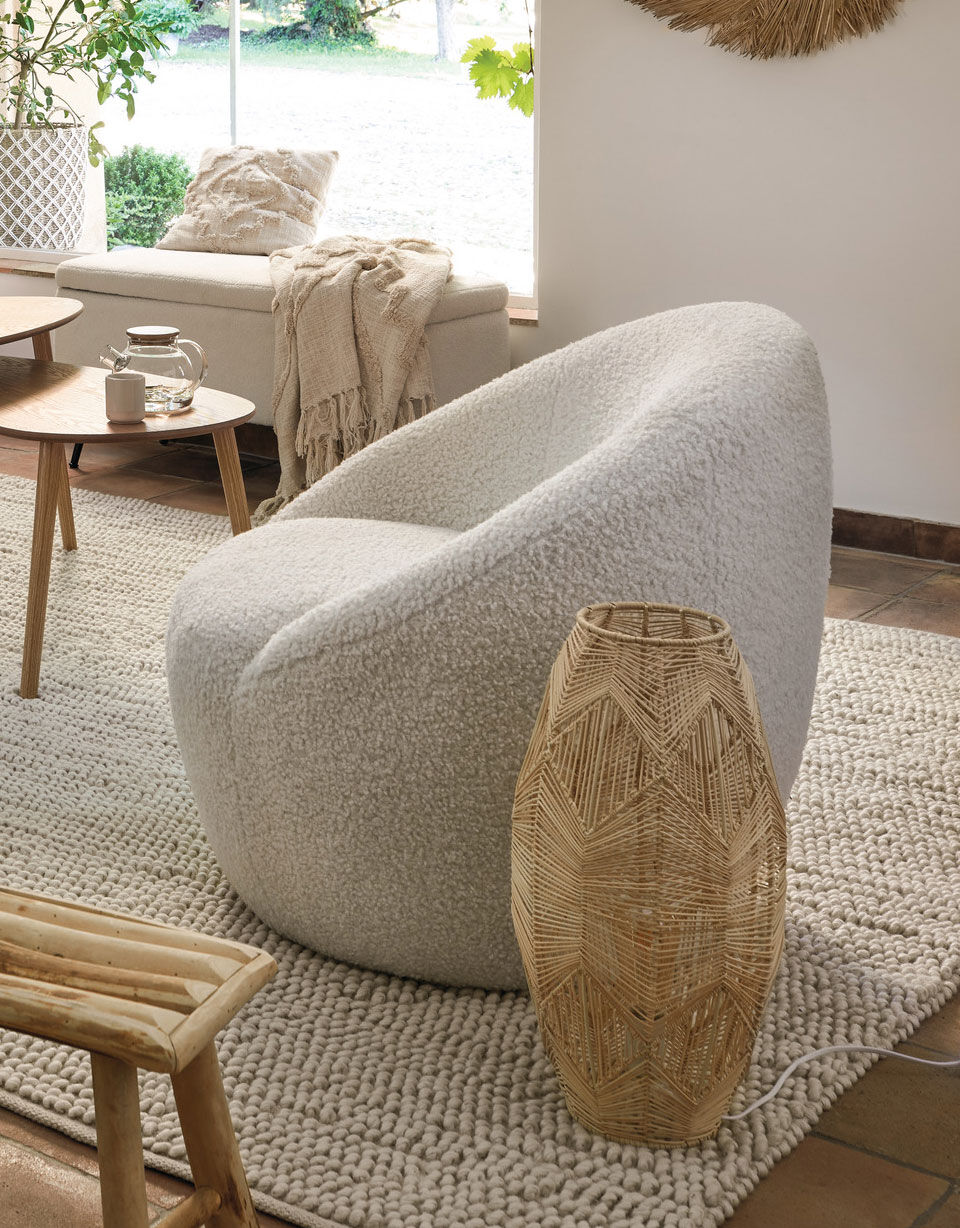 fauteuil laine bouclée