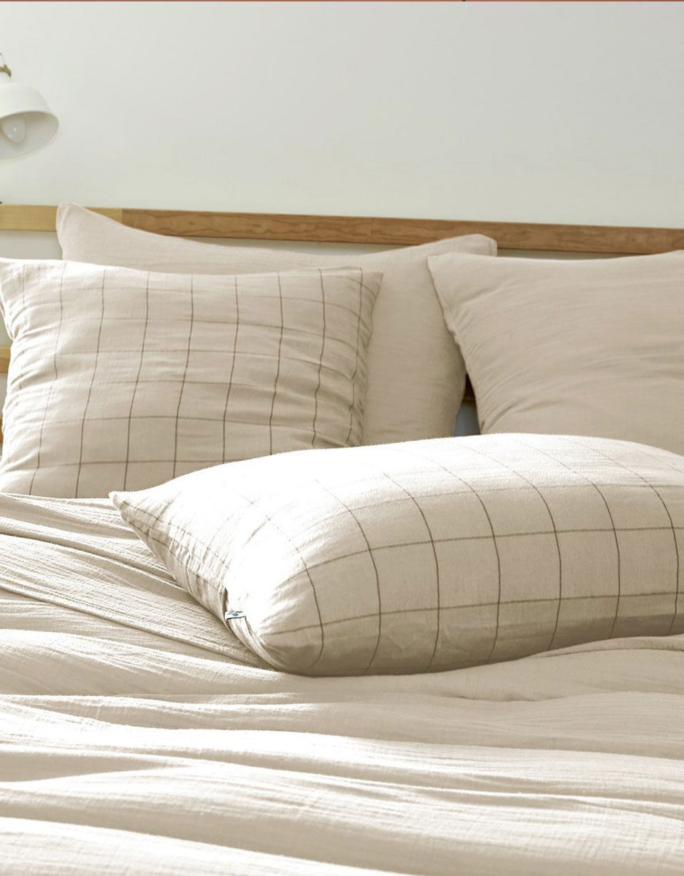 federe per cuscino letto a quadretti