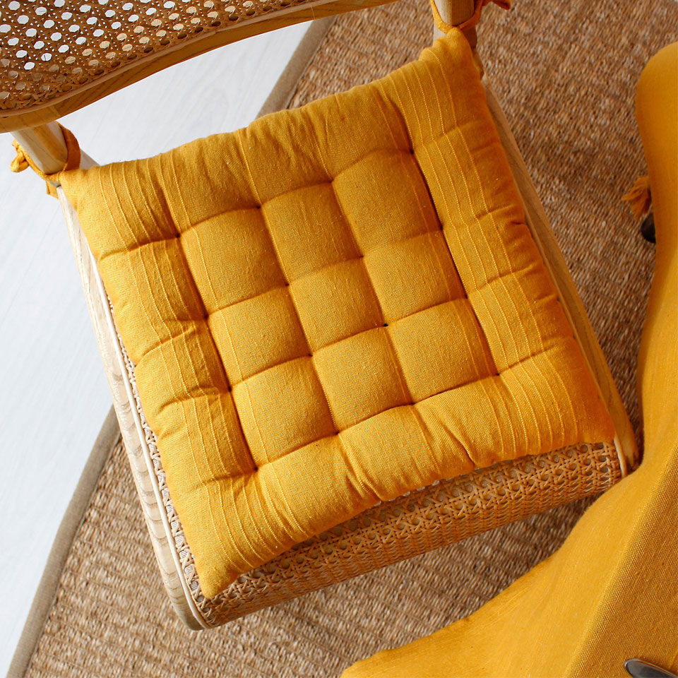 coussin de chaise moutarde