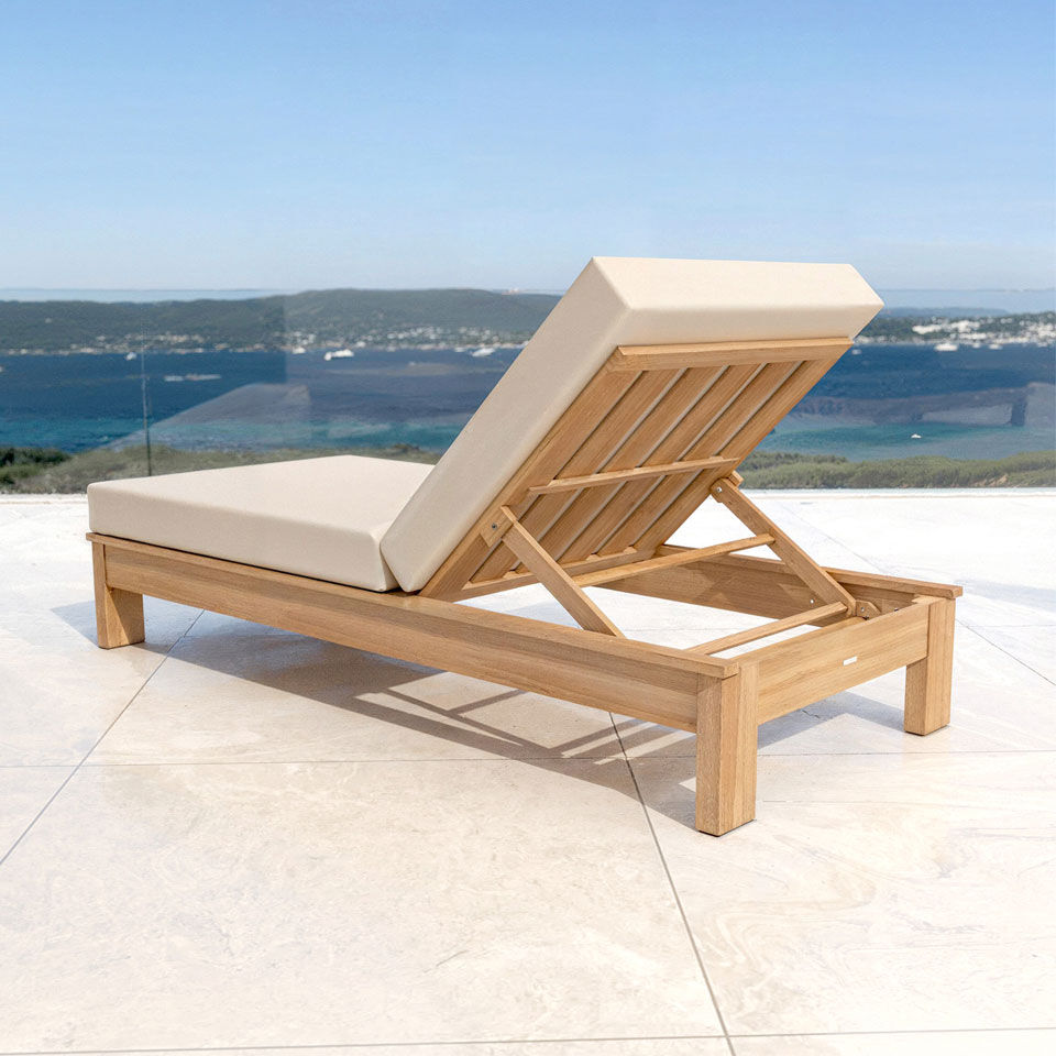 Transat En Bois D'Acacia Pliable - 3 Positions - Repose-Tête Amovible - Jardin, Plage, Balcon | Confort Détente