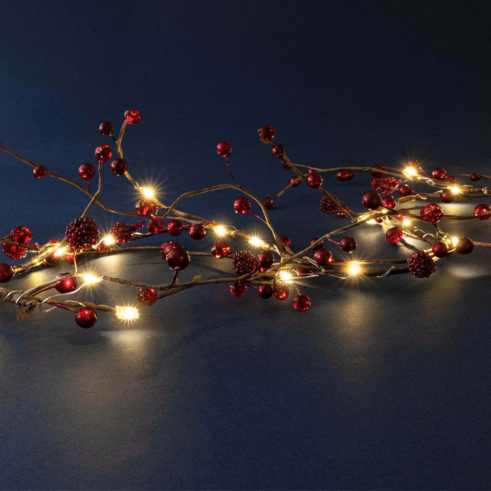 guirlande lumineuse baies rouges