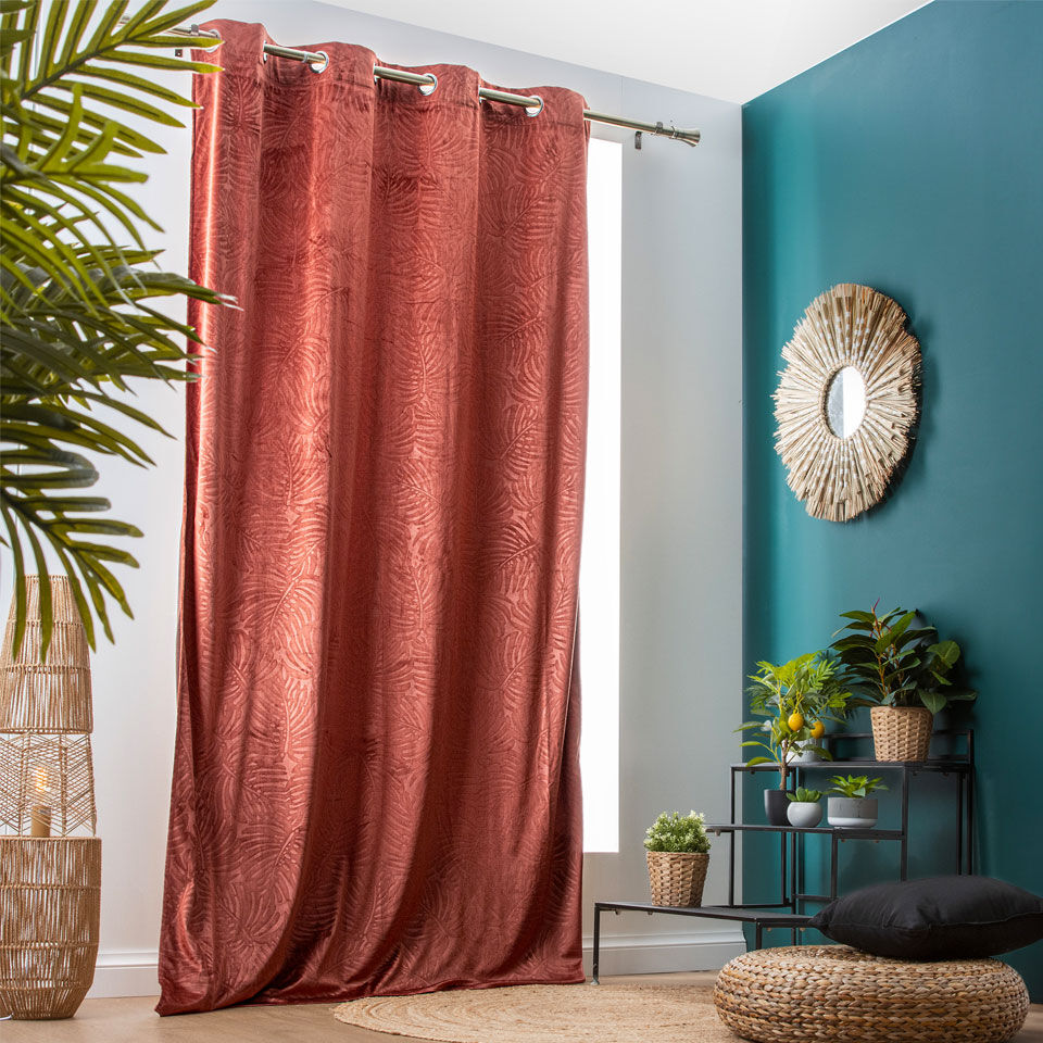 Vorhang Samt Terrakotta